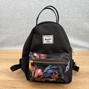 Herschel Supply Co Nova Mini Backpack OS Dark Summer Floral Black EUC